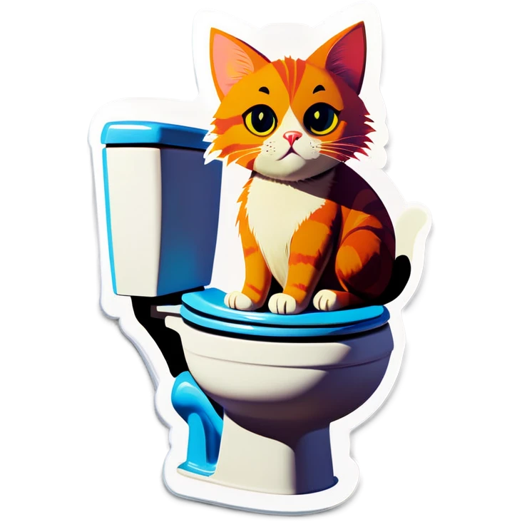 Cat in toilet  emoji