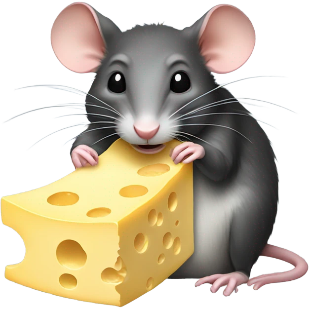 Rat eating cheese emoji