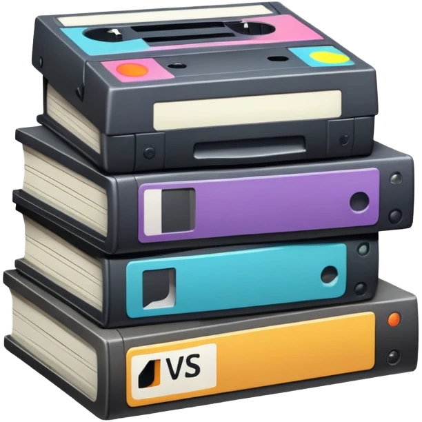 stack of VHS tapes piled up emoji