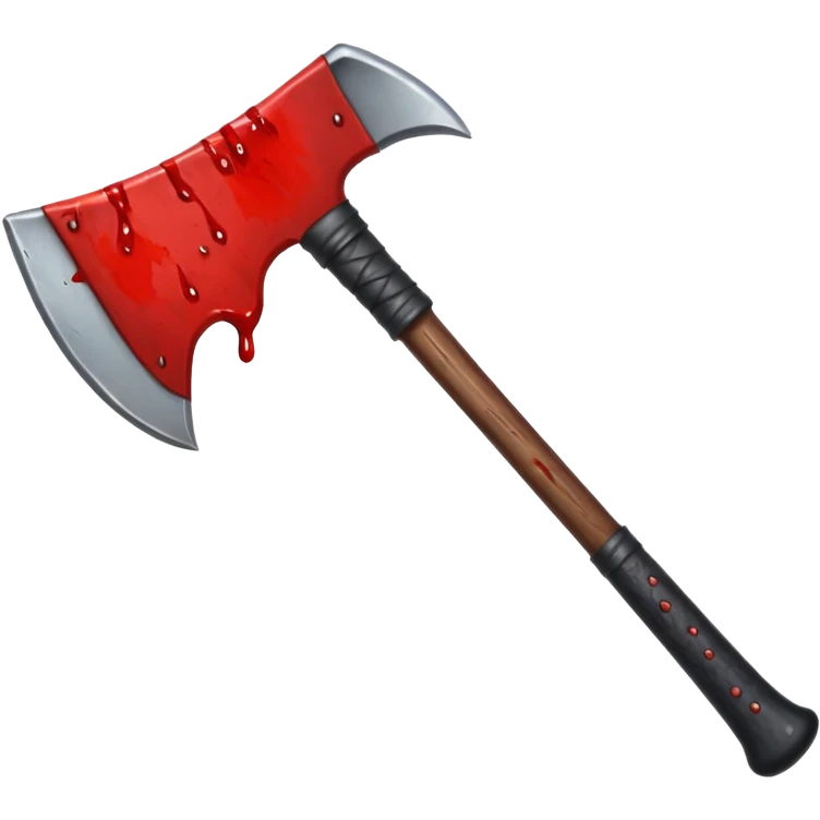 Blood axe, cartoon style, horror emoji, no background emoji