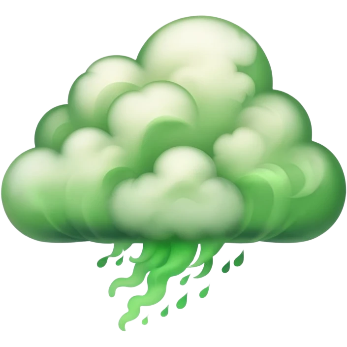rising cloud of green smoke after explosion emoji