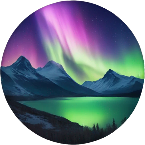Northern Lights over the mountain emoji