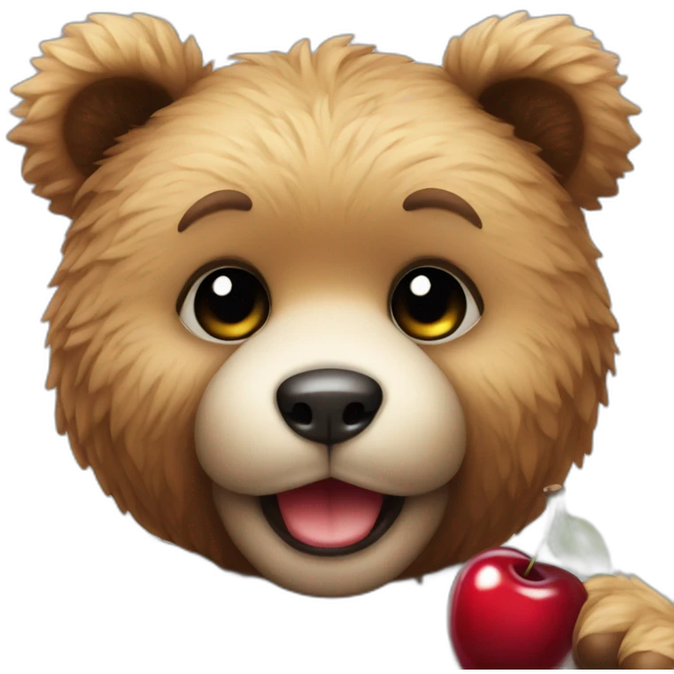 teddy bear whit a cherry emoji