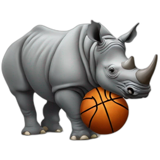 rhino with basketball emoji