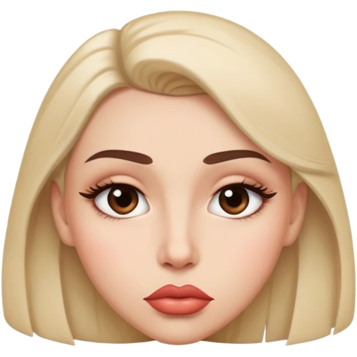 Big lips and eyelashes thinking  emoji