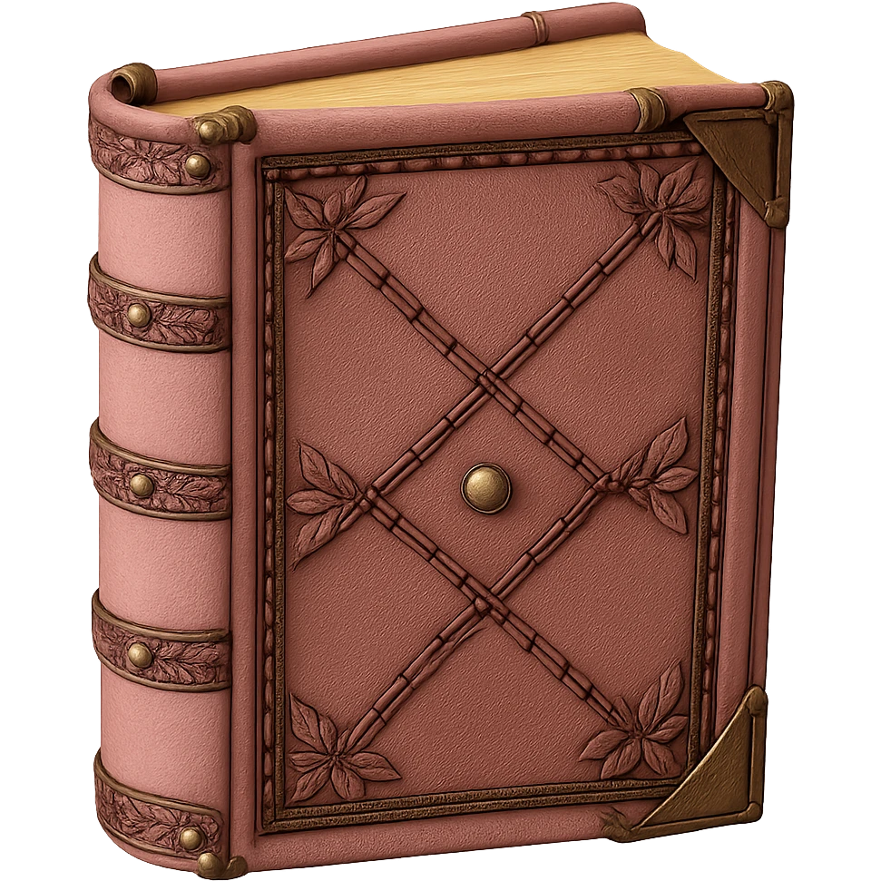 Remove the background, keep only the pink leather-bound diary, realistic and detailed, with transparent background. emoji