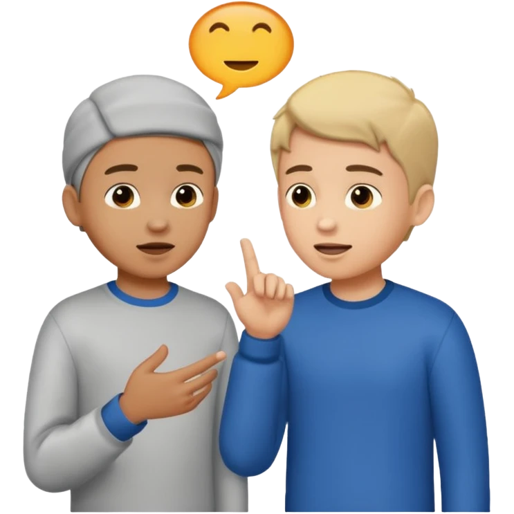 Two boys talking to each other. emoji