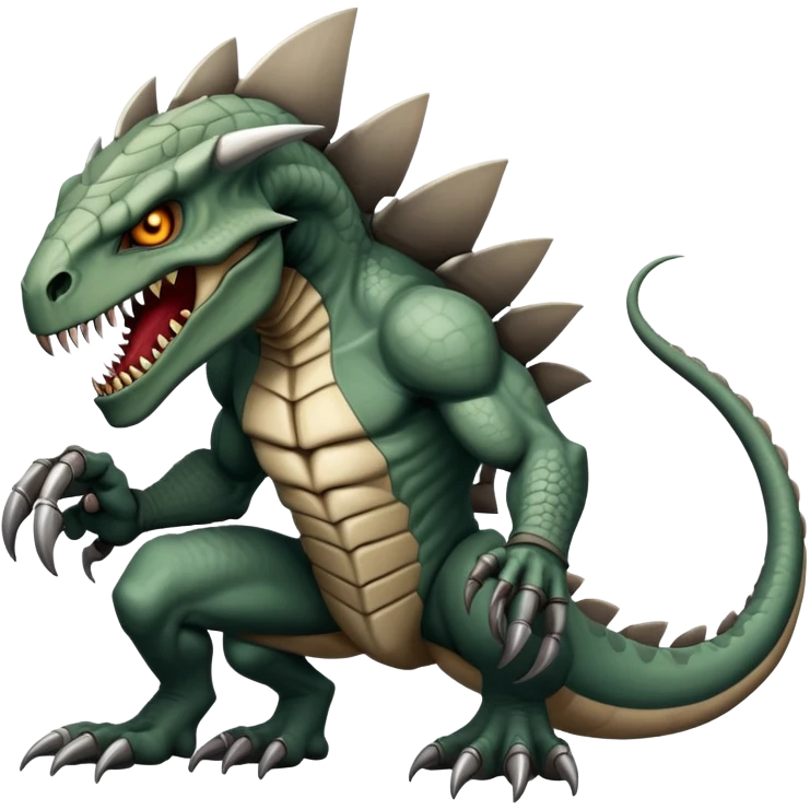monstrous, reptilian fighter with protruding skull and gray-brown skin emoji