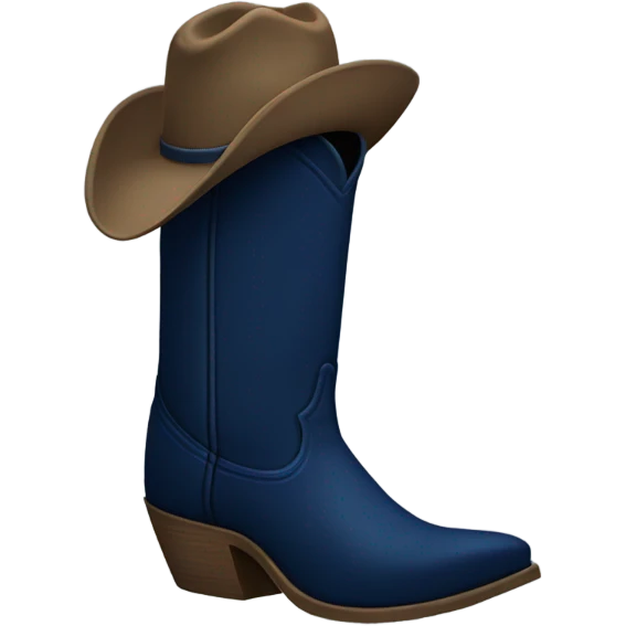 single navy blue cowboy boot  emoji