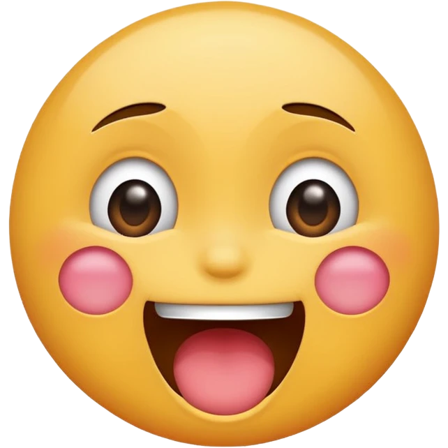 Happy laughing shocked face with no blush emoji