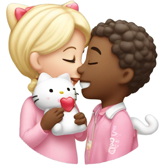 Hello kitty kissing dear daniel emoji