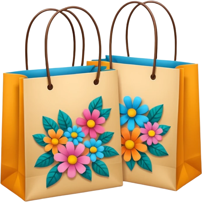 2 beautiful shopping bag emoji