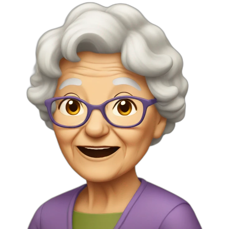Very old grand ma running emoji