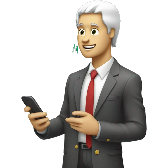 Chad on phone with stock chart  emoji