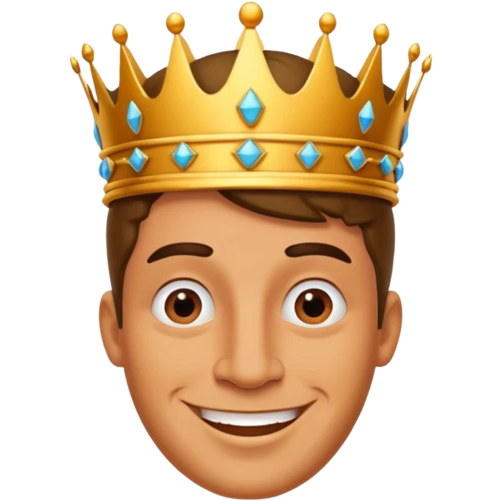 Catoon men king face with fly emoji