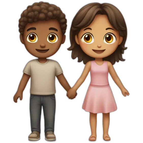 Girl and boy love emoji