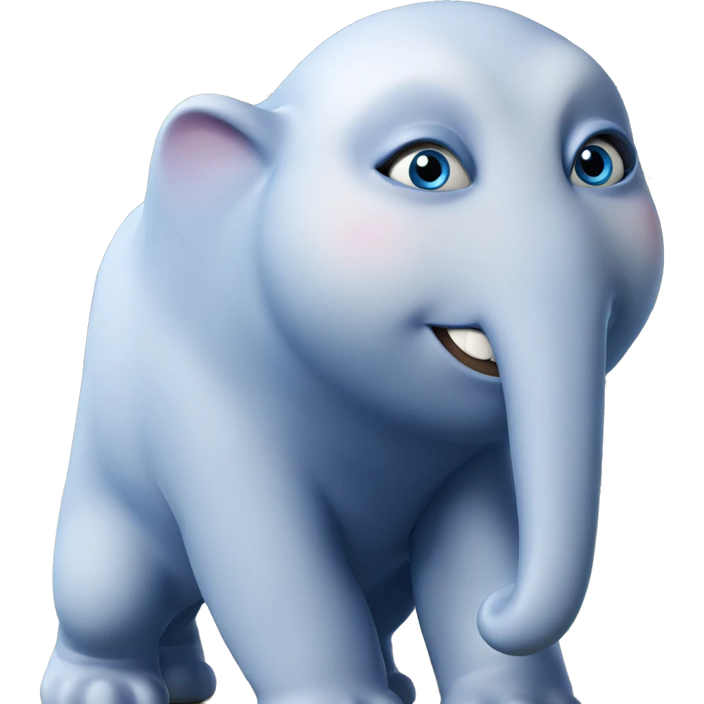 blue-eyed creature under tree emoji