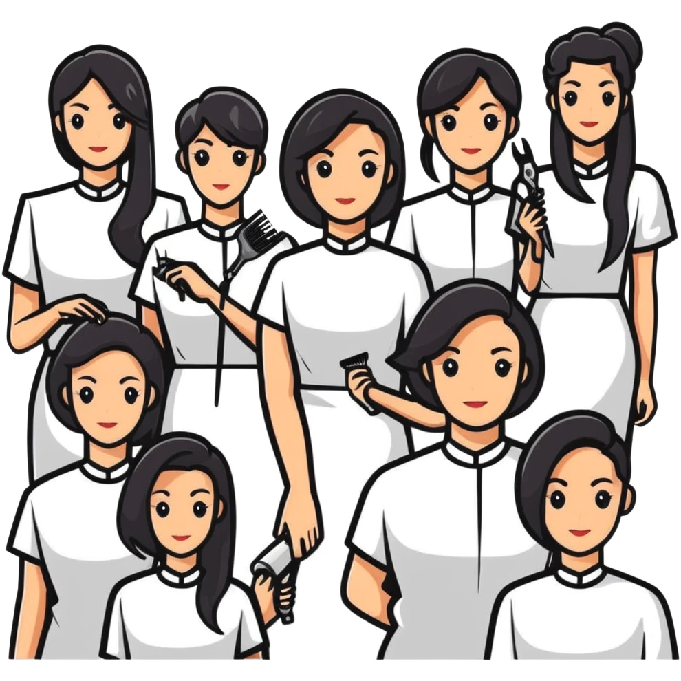 professional hair salon staff team emoji