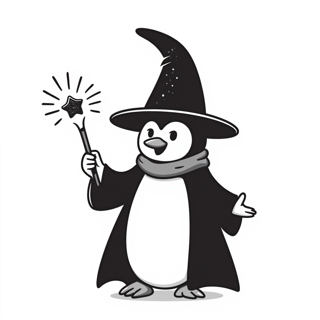 Penguin Wizard emoji