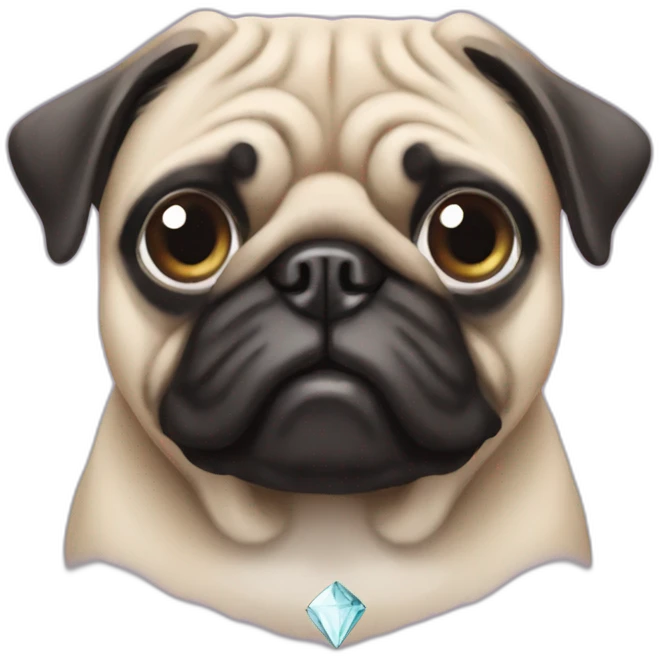 pug with diamond nails emoji