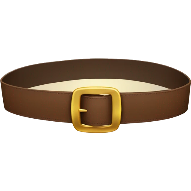 Horizontally stretched brown belt with gold buckle  emoji