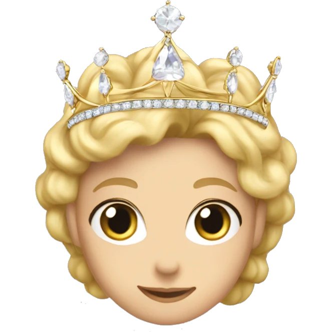dainty british diamond tiara gold emoji
