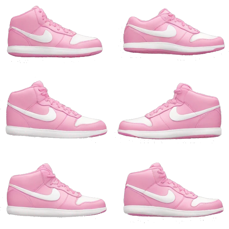 Nike pair of shoes pink and white emoji