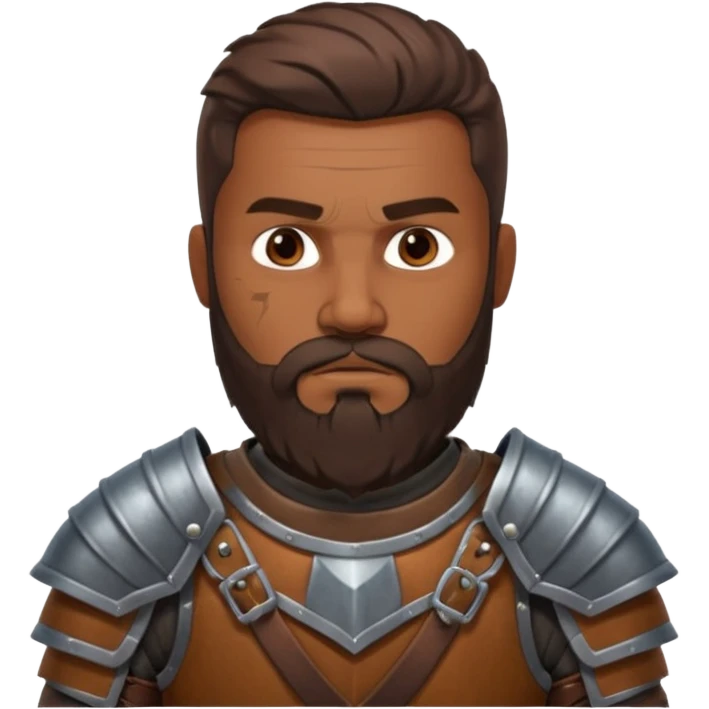 portrait of warrior man with brown skin, beard emoji