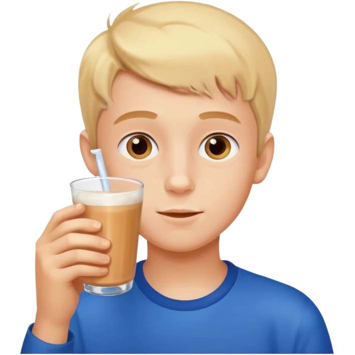 young boy drinking horlicks emoji