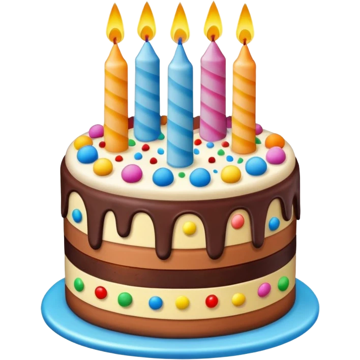 Birthday cake with funfetti emoji