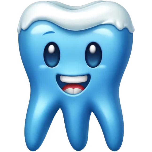 Blue wax tooth emoji