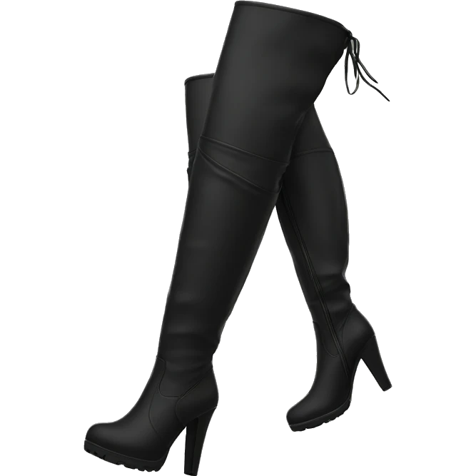 black knee high boots with heel emoji