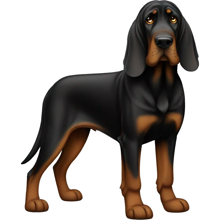Black bloodhound standing  emoji