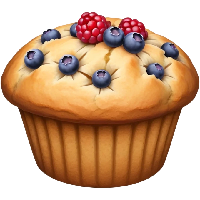Lavender sprig muffin with berries emoji