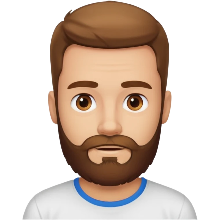 bearded man in white t shirt emoji