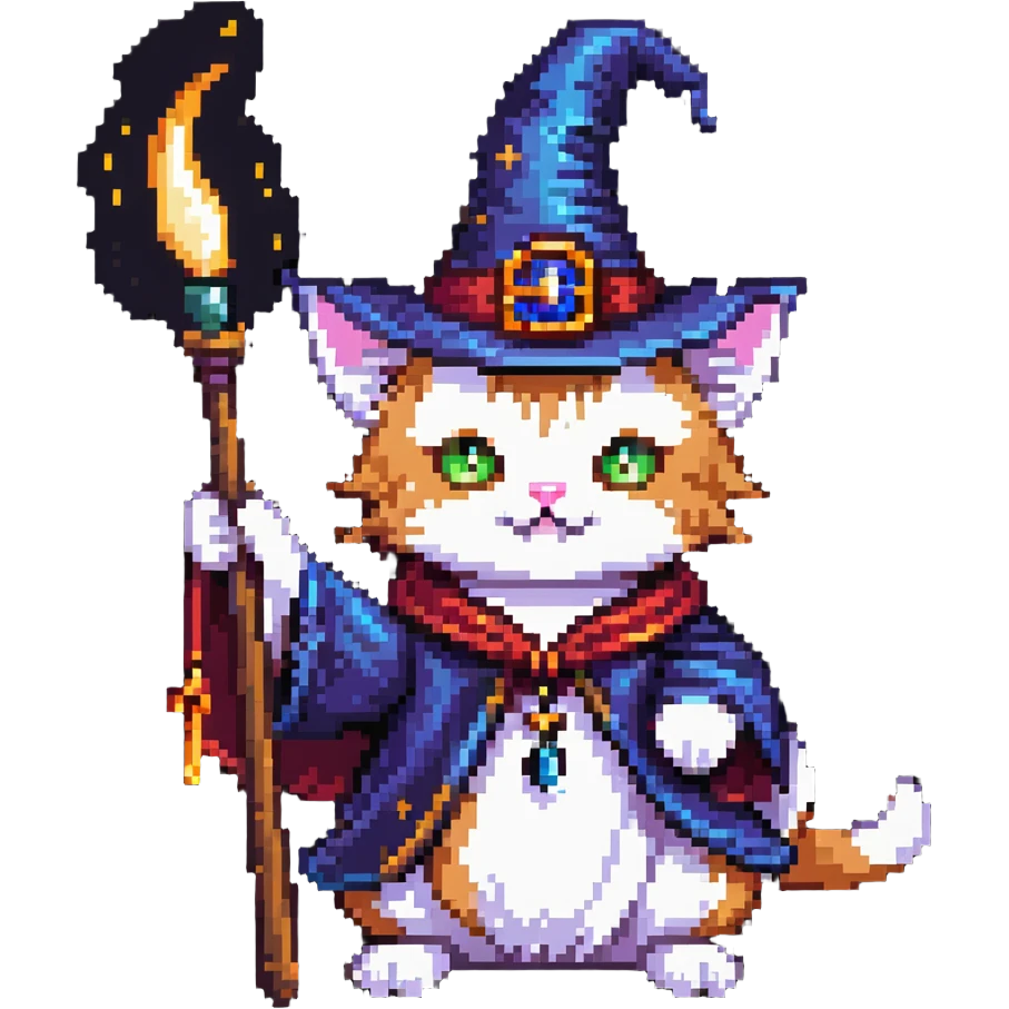 cat wizard casting spell emoji
