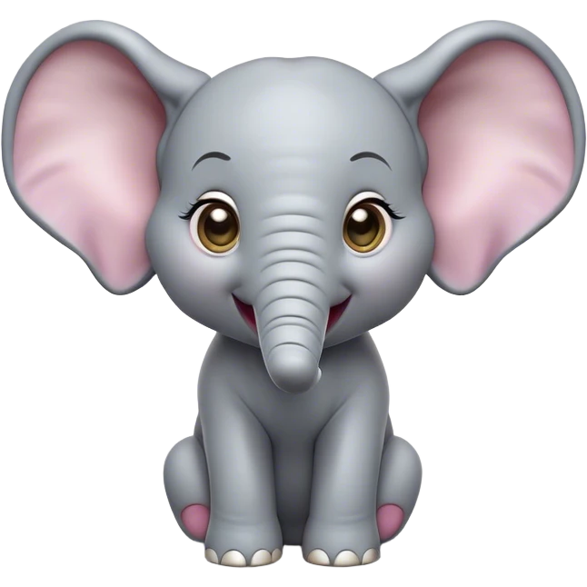 Cinematic Comical Baby Elephant Portrait Emoji, Head tilted dramatically with an exaggeratedly amused expression, featuring a striking soft gray hide with oversized, quirky ears and wide, expressive eyes full of playful disbelief, Simplified yet hilariously expressive features, highly detailed, glowing with a slightly sassy glow, high shine, dramatic yet playful, stylized with an air of cheeky mischief, bright and endearing, soft glowing outline, capturing the essence of a spirited and over-the-top baby elephant, so meme-worthy it feels like it could trumpet its way into internet fame instantly! emoji