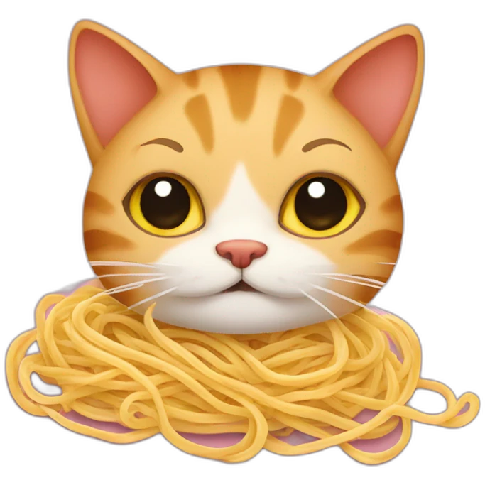 Cat in love spaghettis emoji
