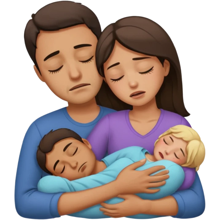 A man holding a sleeping woman in his arms whilst crying  emoji