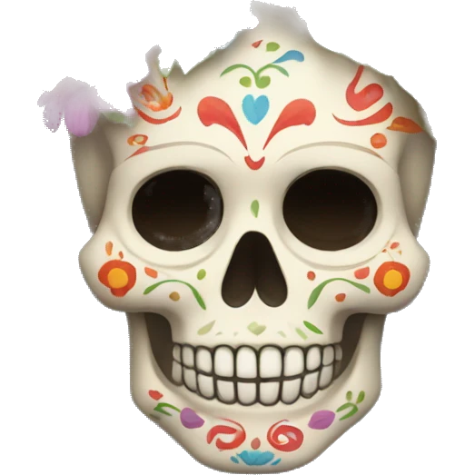 calavera with flowers emoji