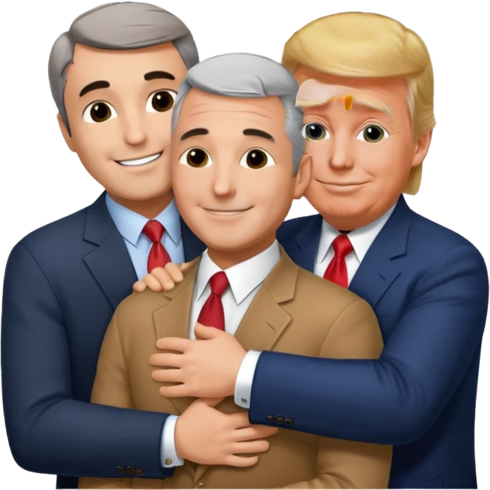 Charlie kirk, donald trump and jeffrey epstien hugging emoji