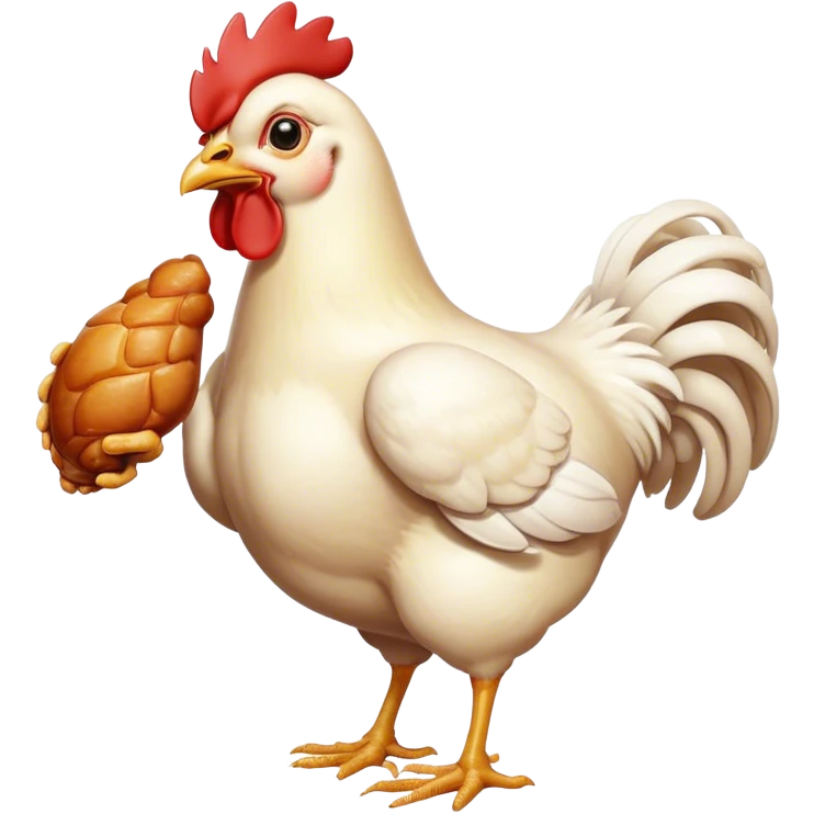 Chicken holding a chicken leg emoji
