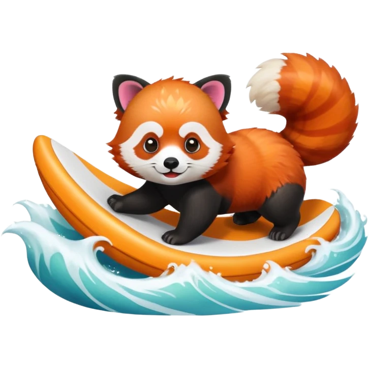 Red Panda 2d wave bye cute emoji