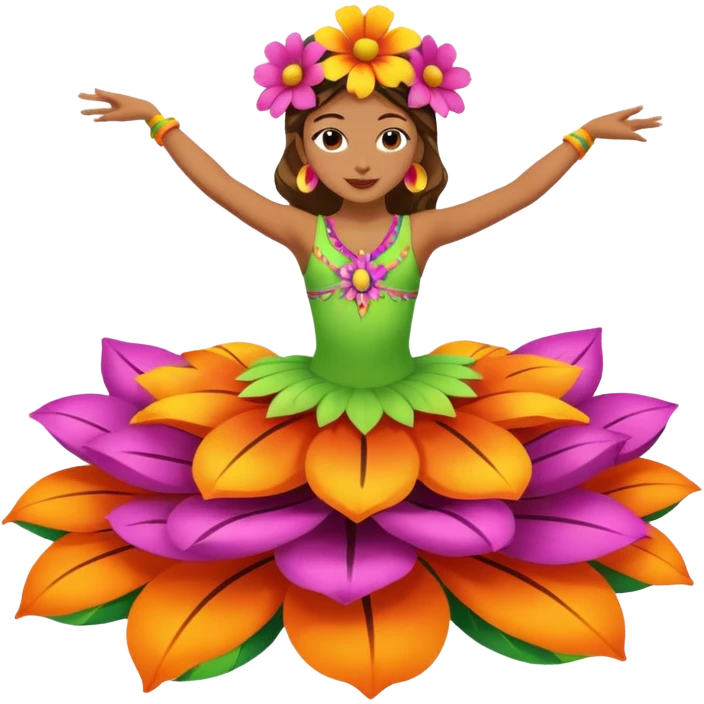 dancer on big flower float emoji