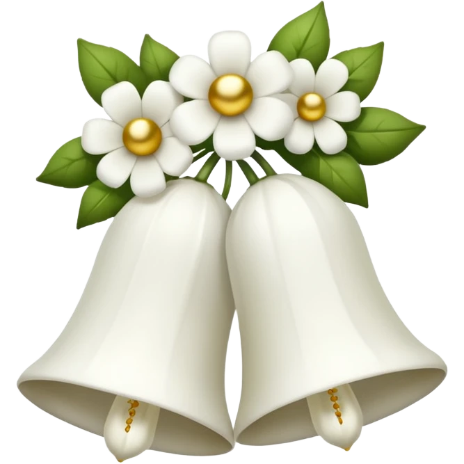 Wedding bells with flowers emoji