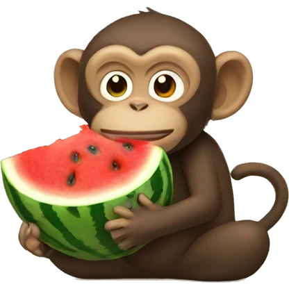 monkey eating watermelon emoji