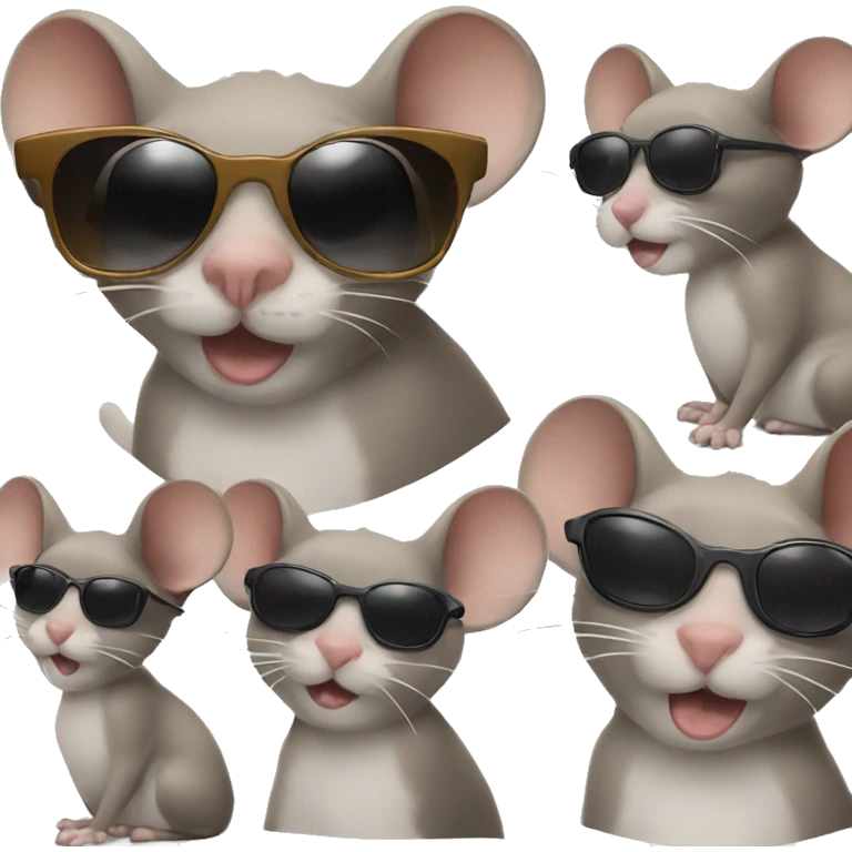 3 blind mice with sunglasses emoji