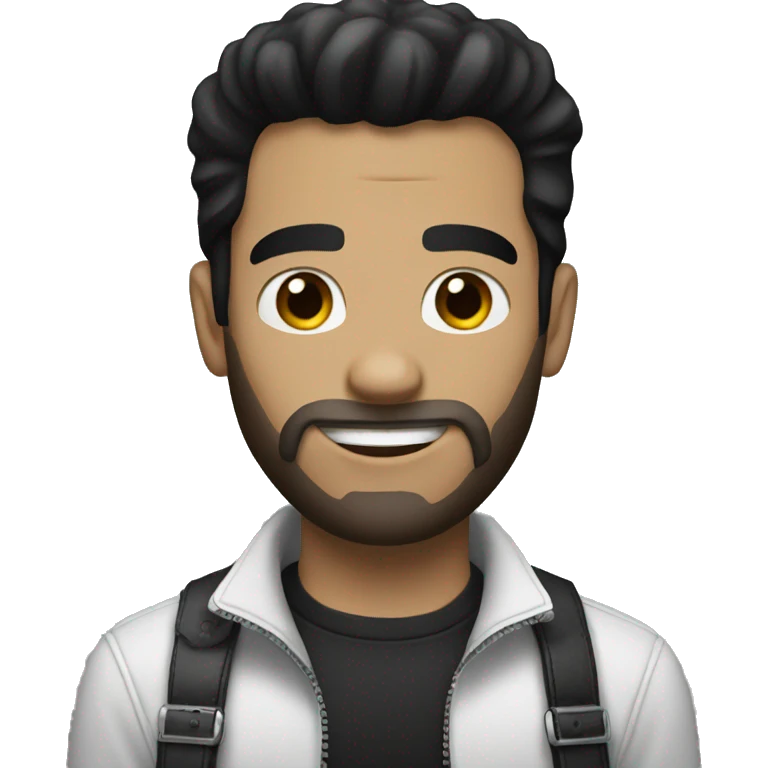 White Guy with black Hair on a Harley emoji