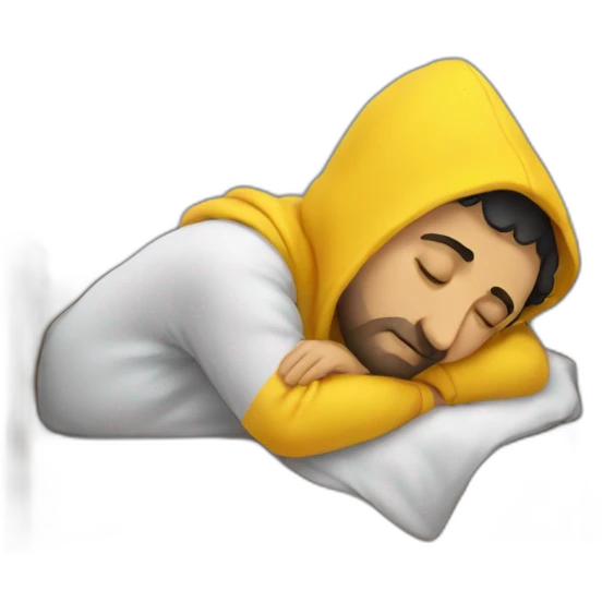 Armenian men  with yellow hoodie sleeping emoji
