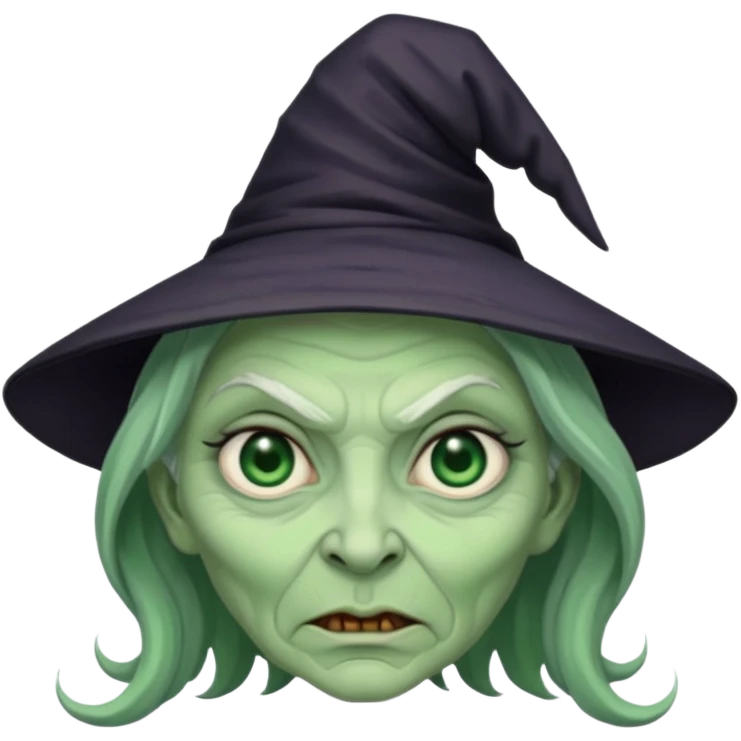 Witch with Green Skin horror look emoji